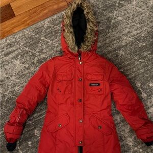 London Fog Black and Red Winter Coat